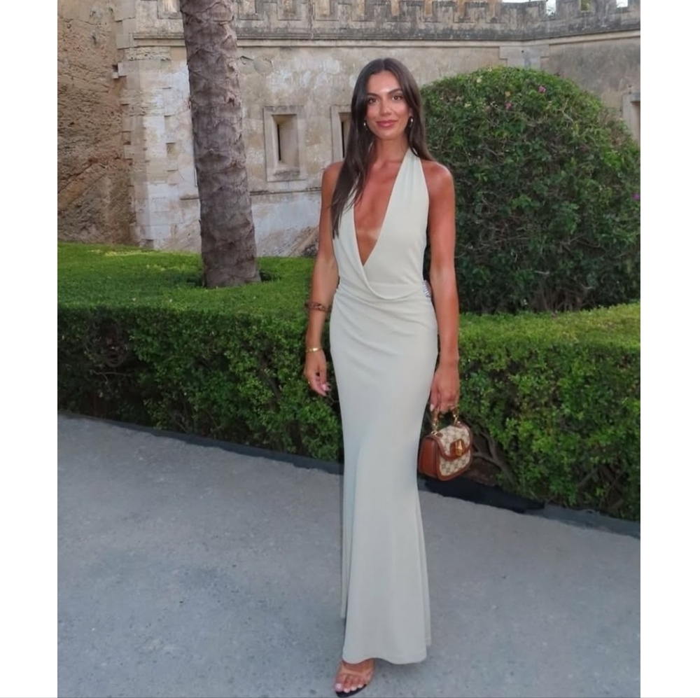 Zara Shell Halter Maxi Dress Size M ans XS - Picture 12 of 16